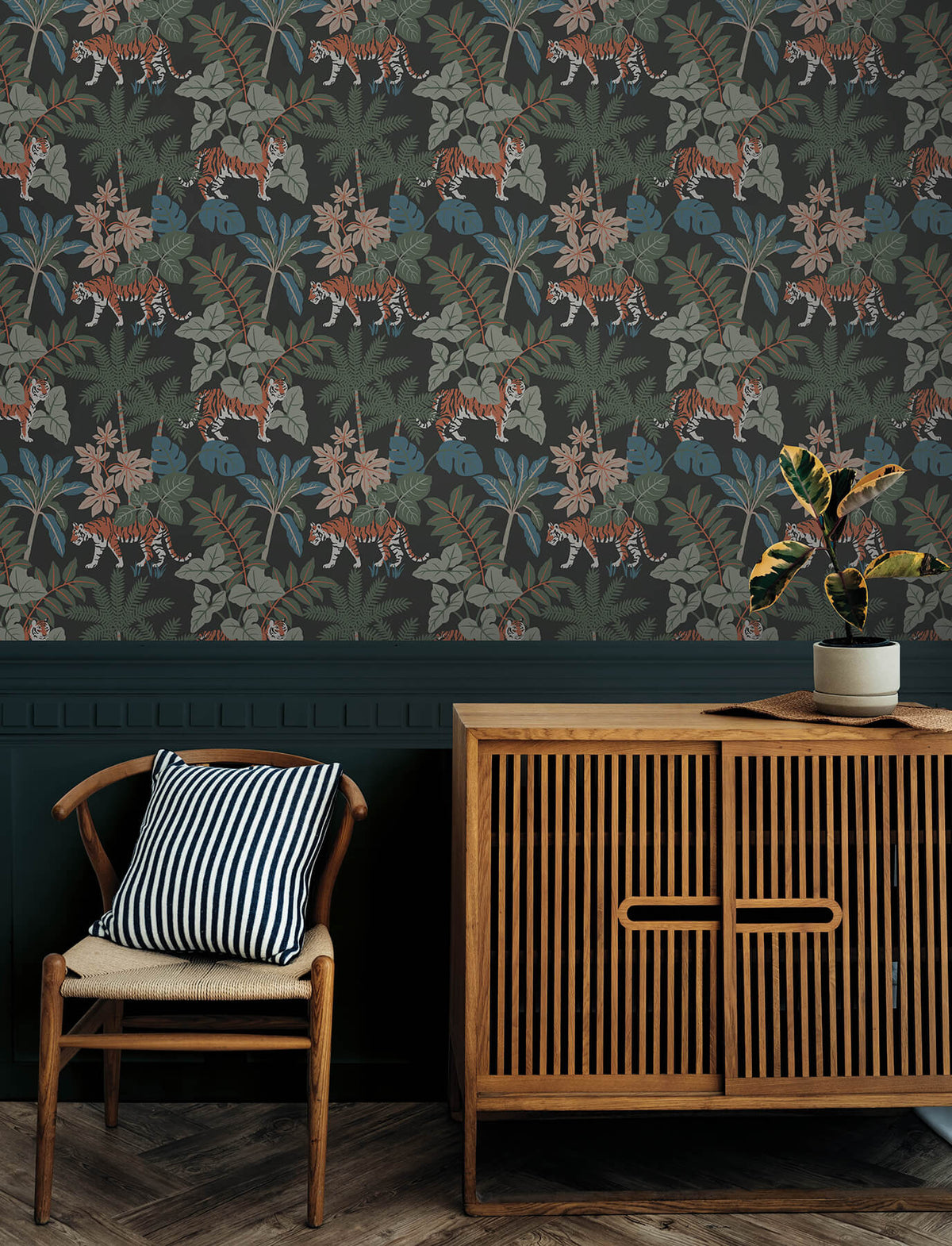 A-Street Prints Harmony Caspian Jungle Wallpaper - Grey