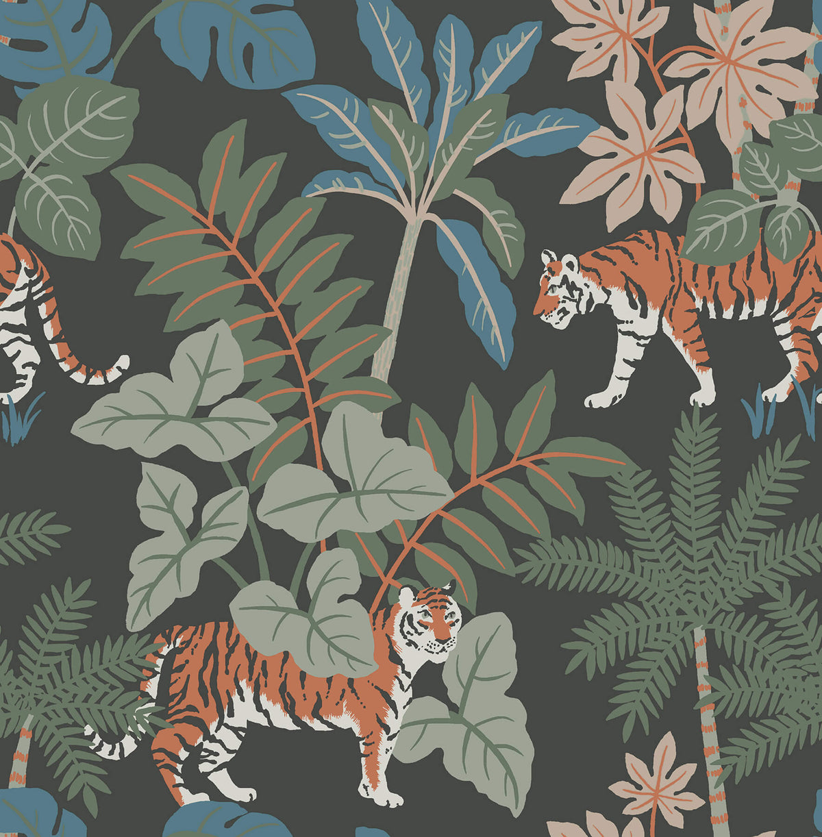 A-Street Prints Harmony Caspian Jungle Wallpaper - Grey