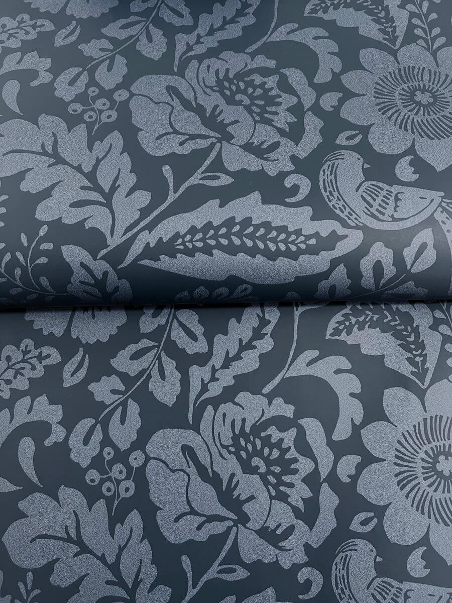 A-Street Prints Haberdashery Marta Floral Wallpaper - Navy