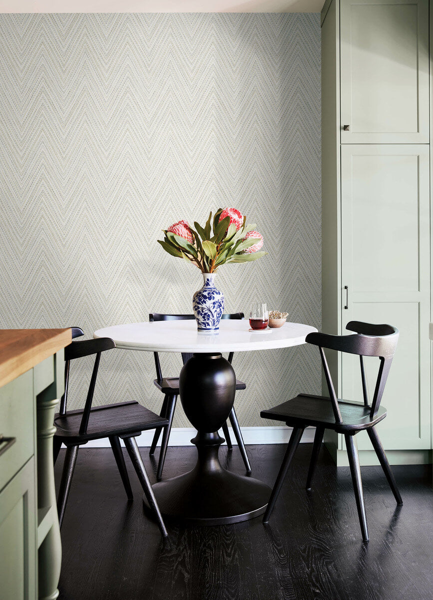 A Street Prints Haberdashery Lainey Chevron Wallpaper Sample - Neutral