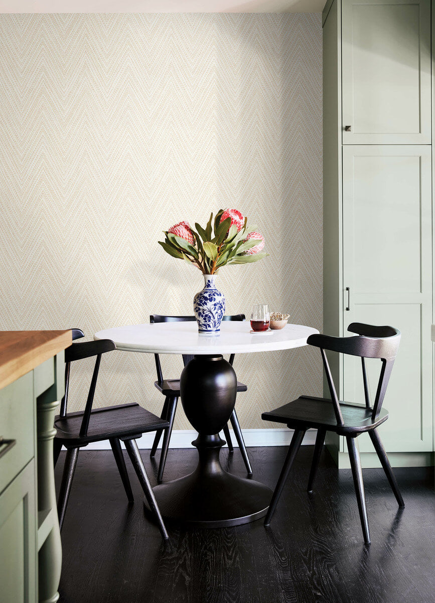 A-Street Prints Haberdashery Lainey Chevron Wallpaper - Apricot