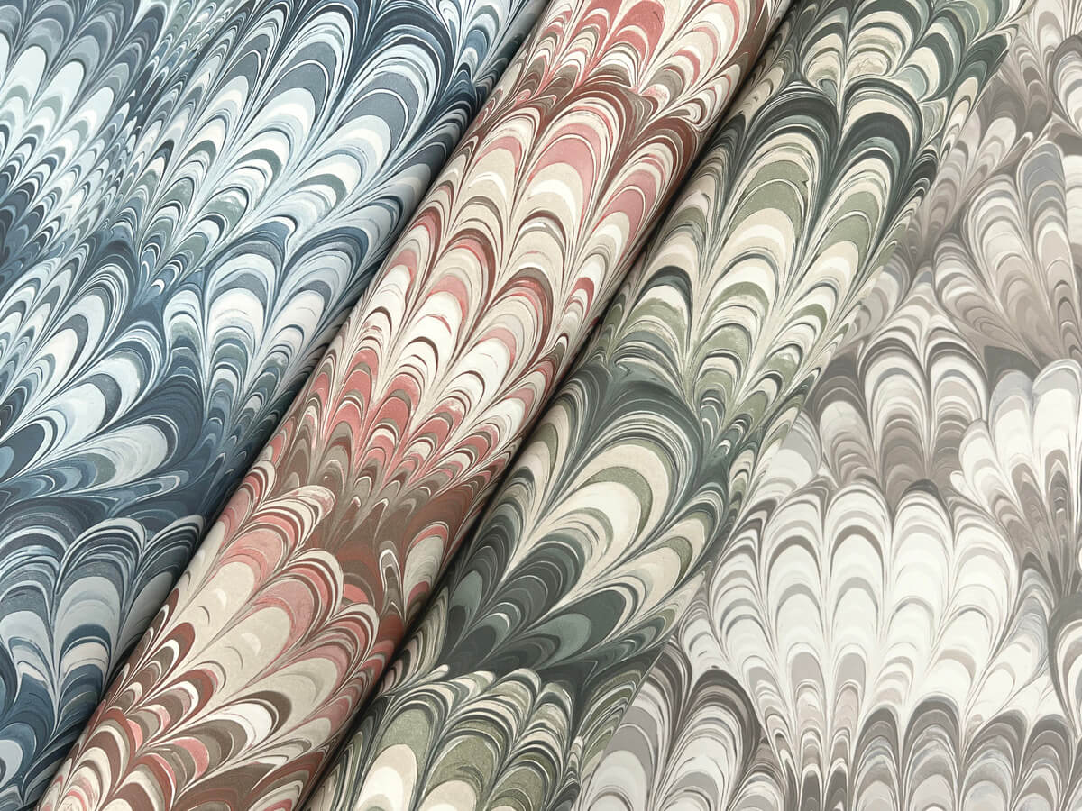 A Street Prints Haberdashery Octavia Marbled Ink Wallpaper Sample - Blue