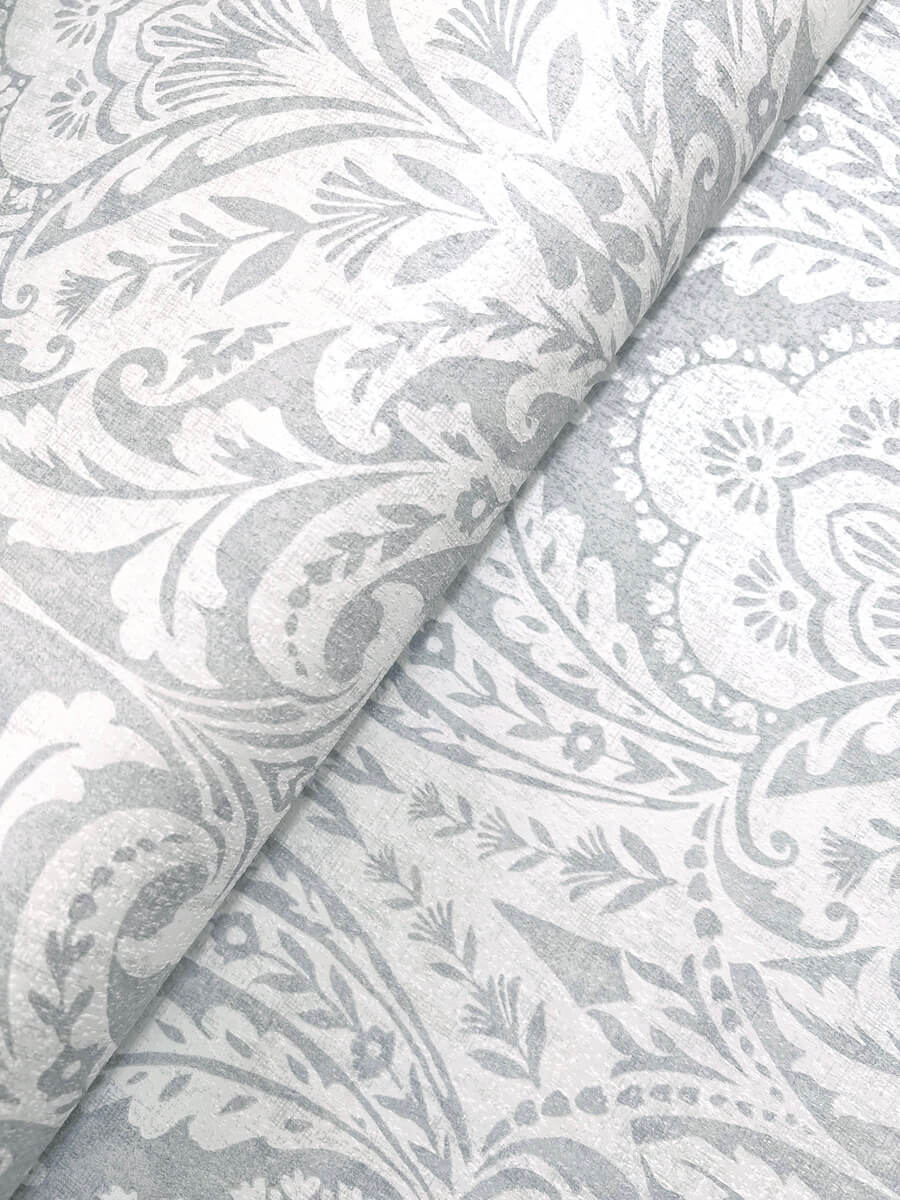 A Street Prints Haberdashery Berkshire Damask Wallpaper Sample - Grey