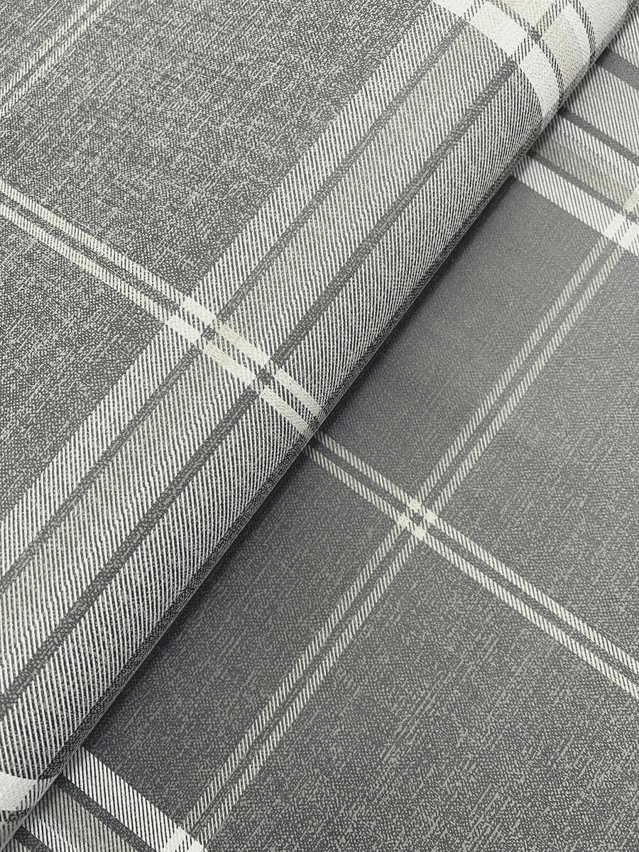 A Street Prints Haberdashery Westley Plaid Wallpaper Sample - Grey