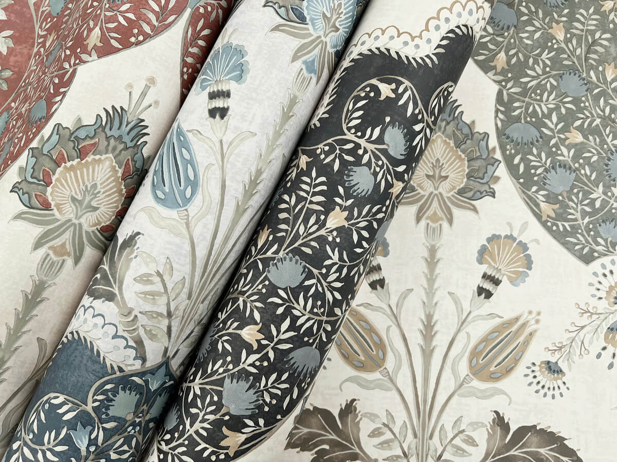 A-Street Prints Haberdashery Auden Grandeur Wallpaper - Ruby