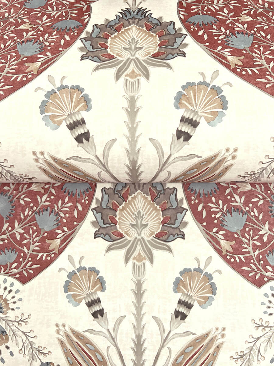 A-Street Prints Haberdashery Auden Grandeur Wallpaper - Ruby