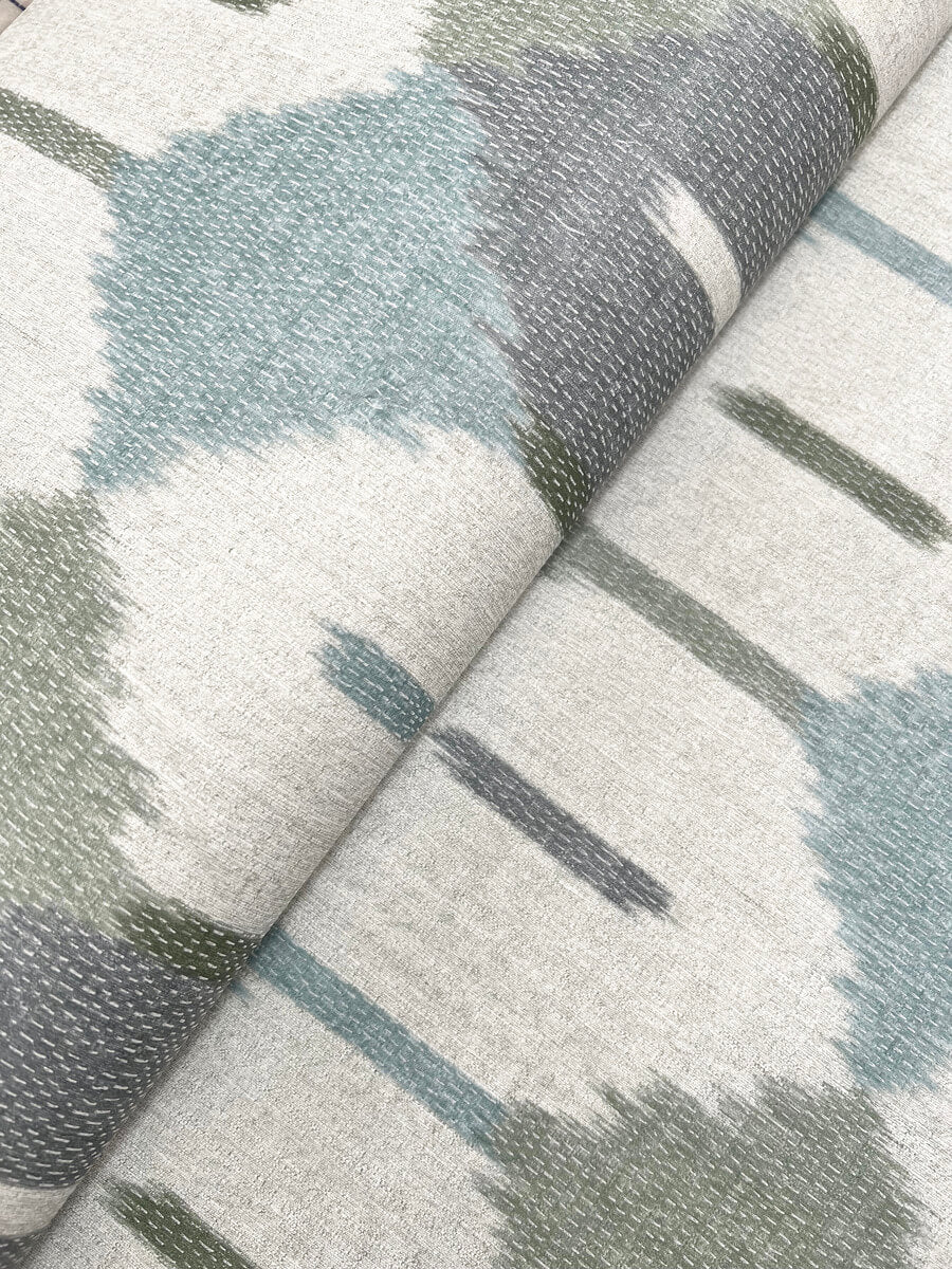 A Street Prints Haberdashery Abilene Ikat Wallpaper Sample - Sea Green