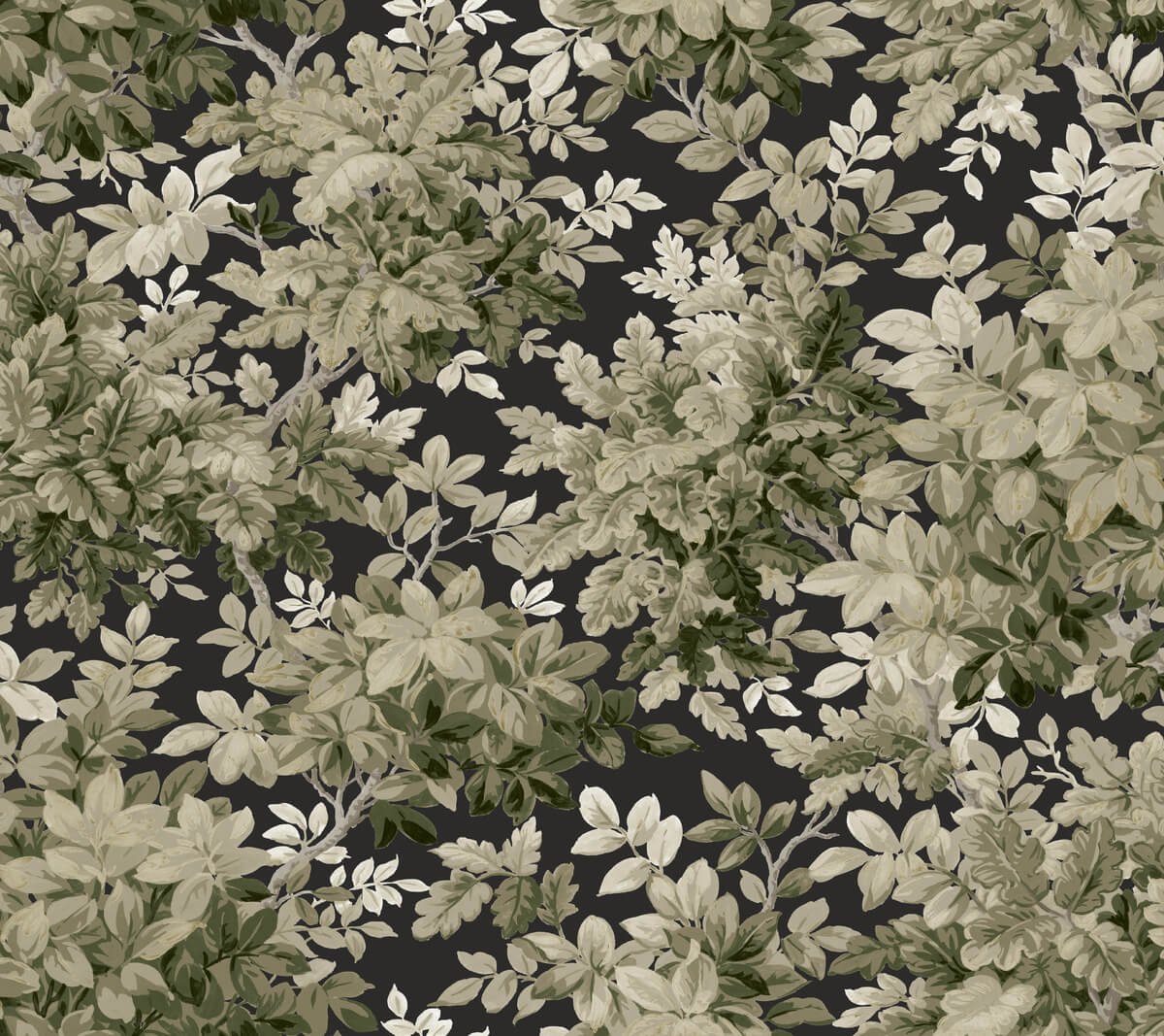 A Street Prints Haberdashery Greenwood Wallpaper Sample - Black