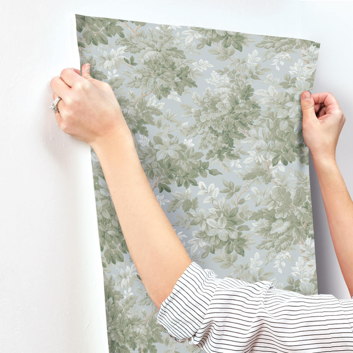 A Street Prints Haberdashery Greenwood Wallpaper Sample - Light Blue