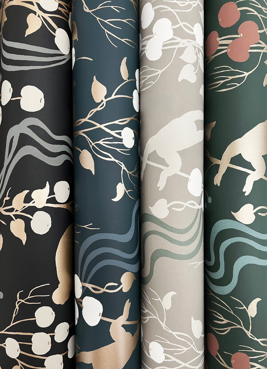 A-Street Prints Haberdashery Linden Jungle Wallpaper - Black
