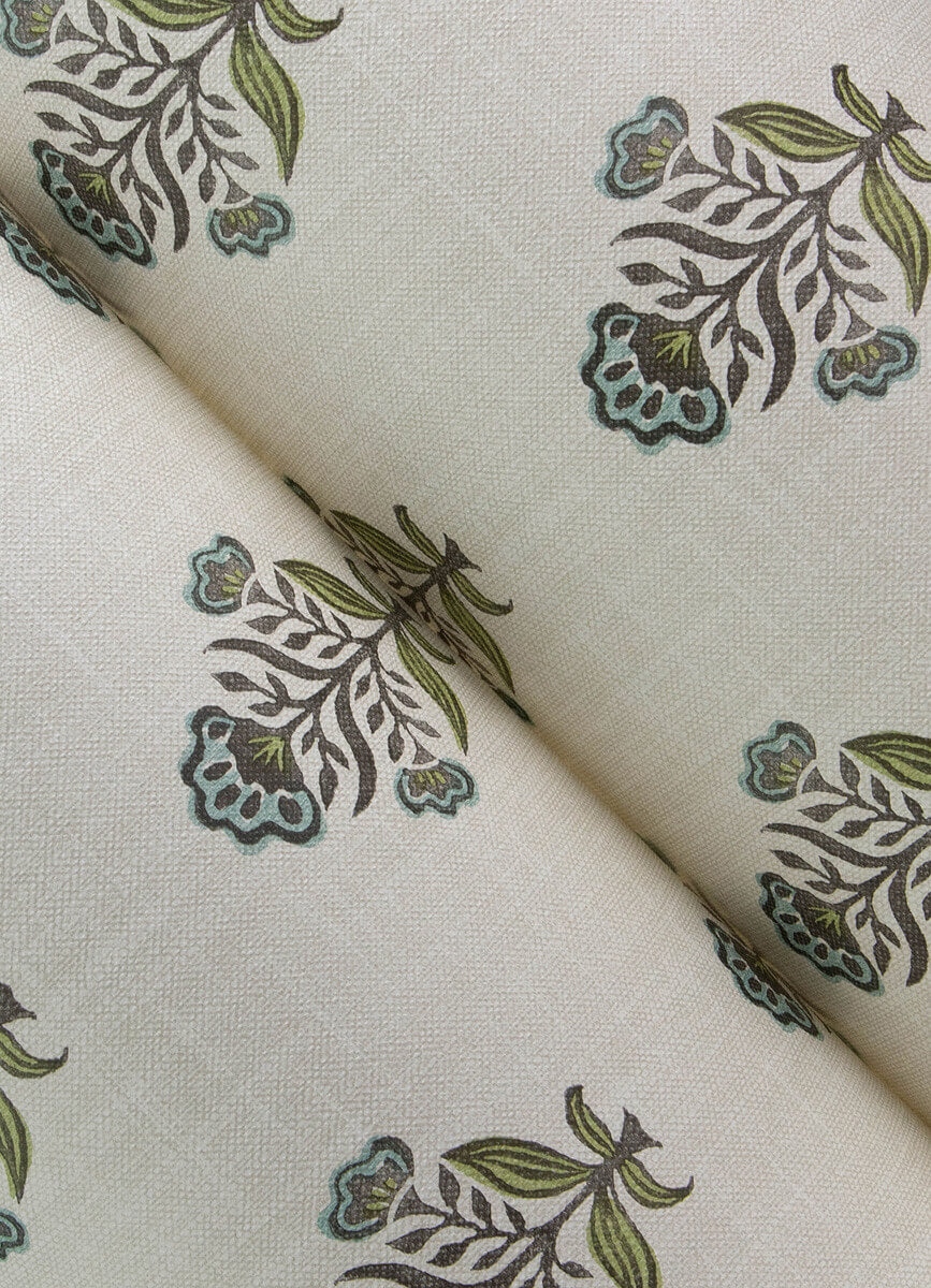 Chesapeake Printworks Hollyhock Wallpaper - Aqua