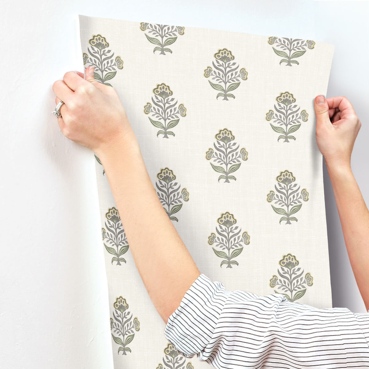 Chesapeake Printworks Hollyhock Wallpaper Sample - Honey