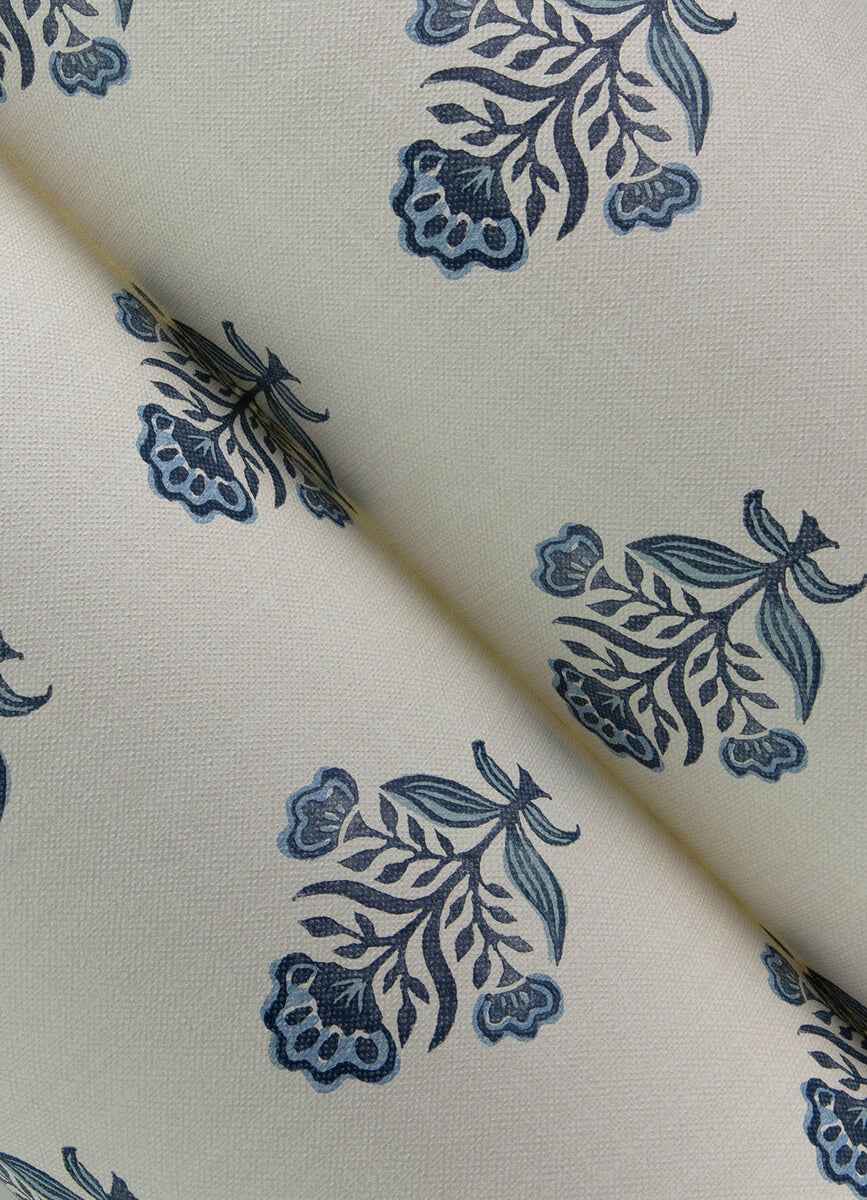 Chesapeake Printworks Hollyhock Wallpaper Sample - Blue