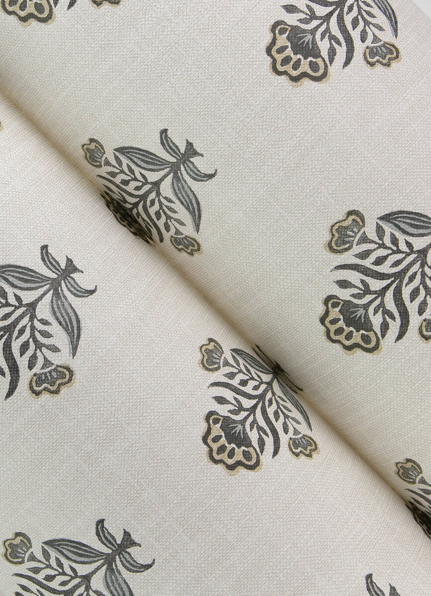 Chesapeake Printworks Hollyhock Wallpaper Sample - Black