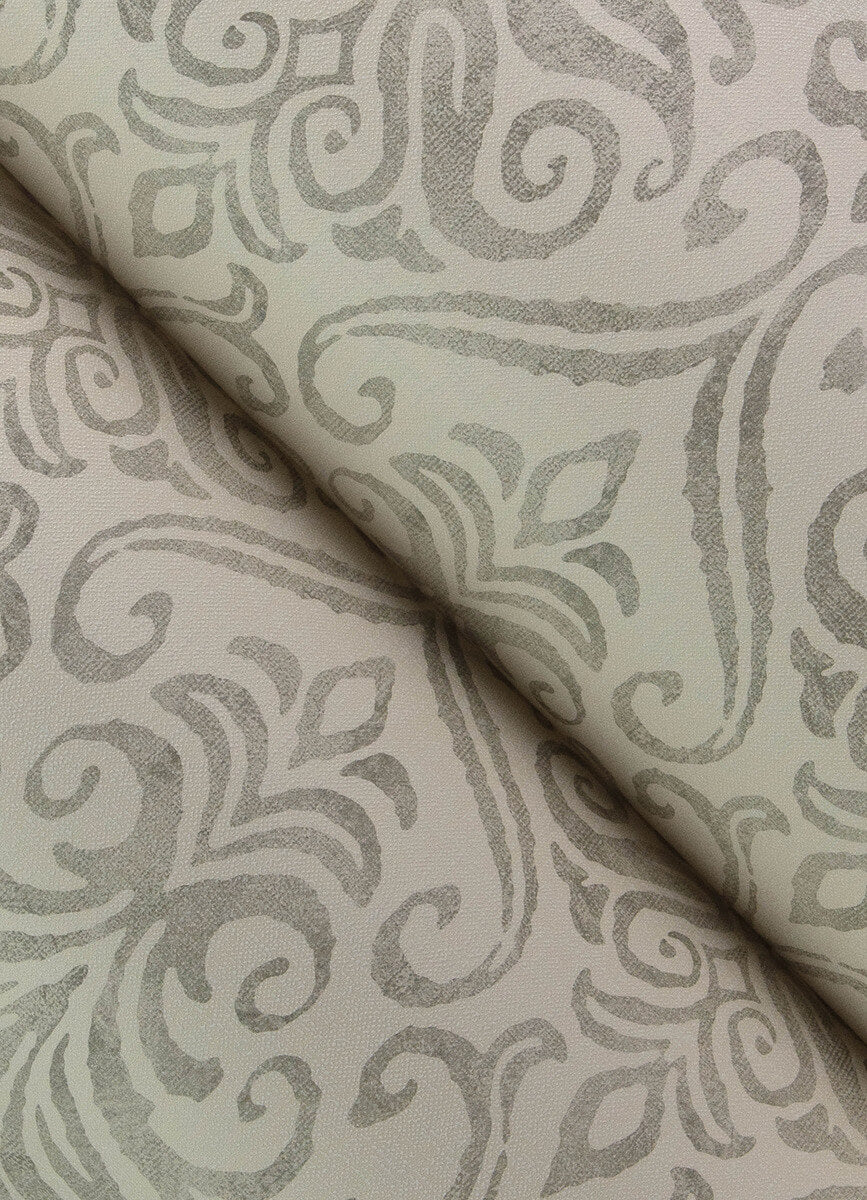 Chesapeake Printworks Adavu Damask Wallpaper Sample - Grey