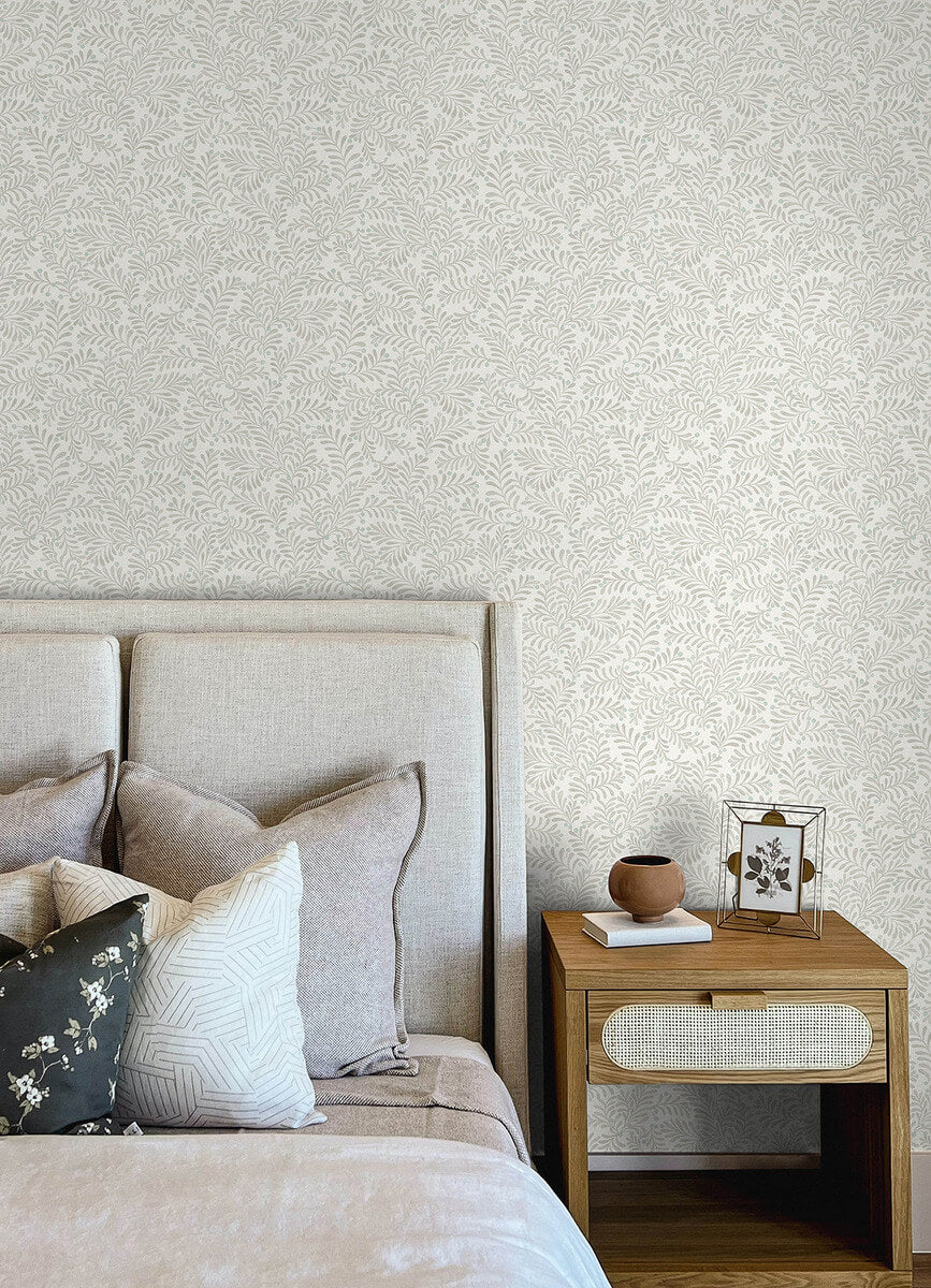 Chesapeake Printworks Chrysantha Berry Branches Wallpaper - Light Gray