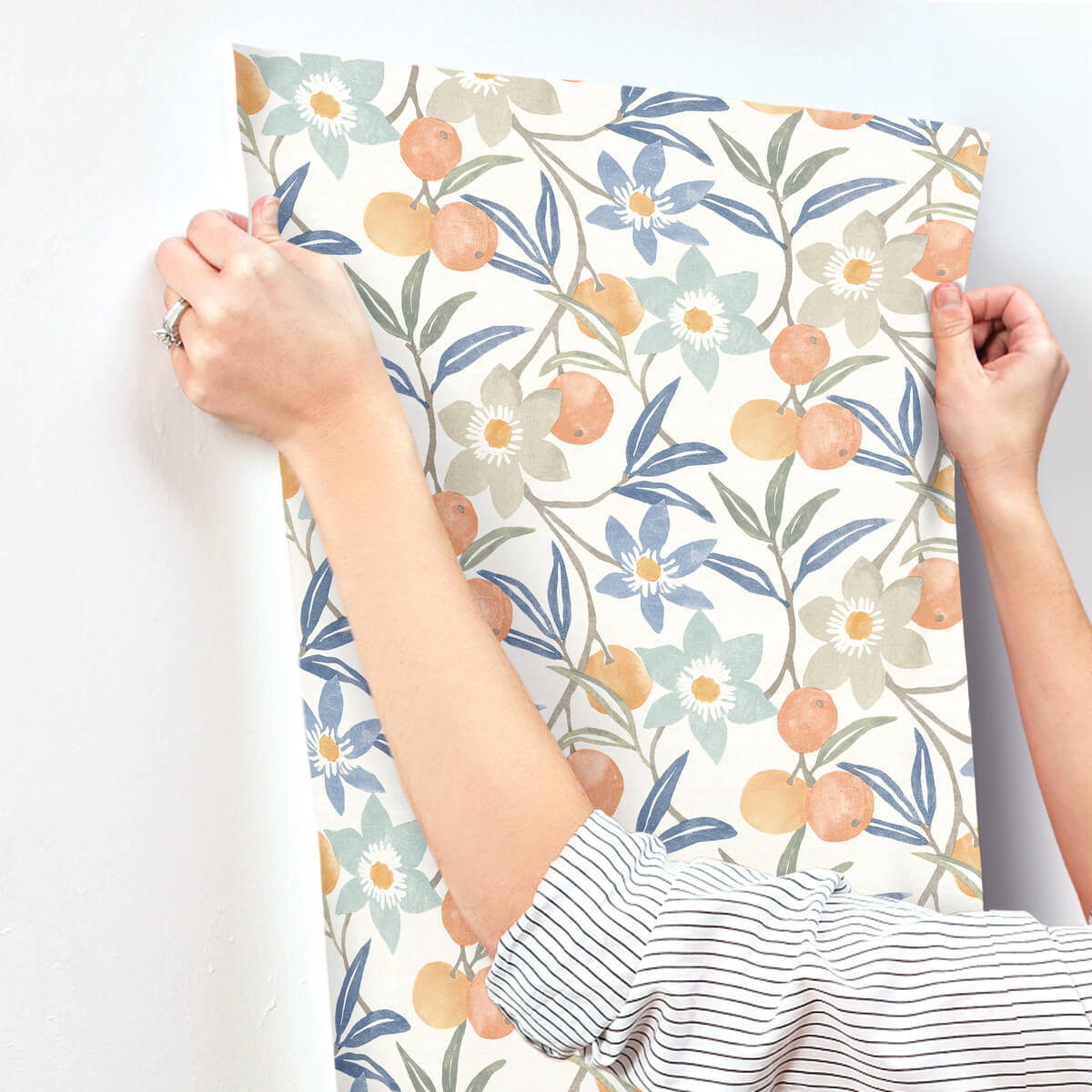 Chesapeake Printworks Passiflora Fruit & Floral Wallpaper - Blue