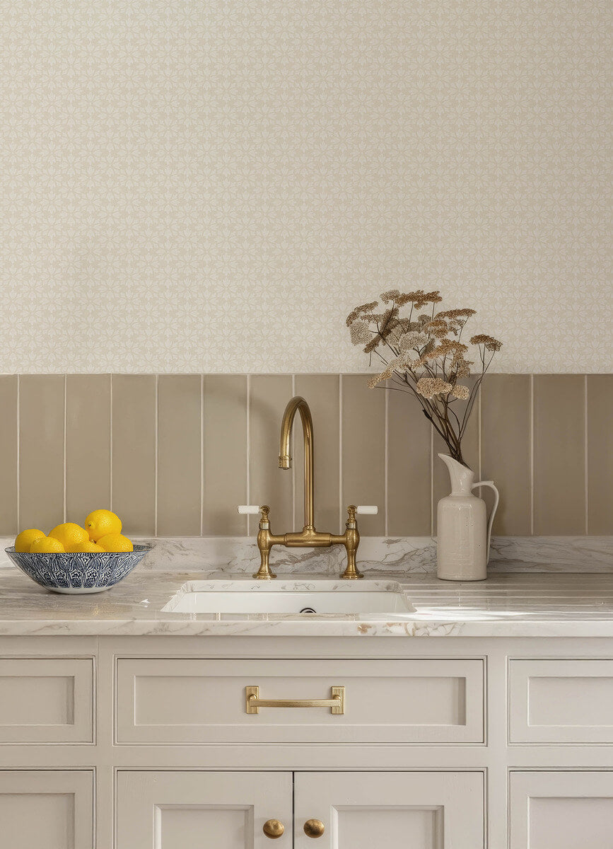 Chesapeake Printworks Phlox Wallpaper - Beige