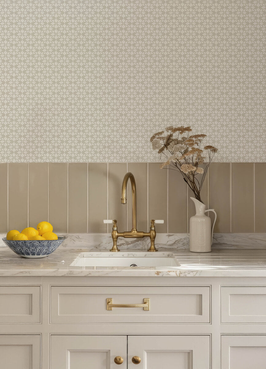 Chesapeake Printworks Phlox Wallpaper - Grey