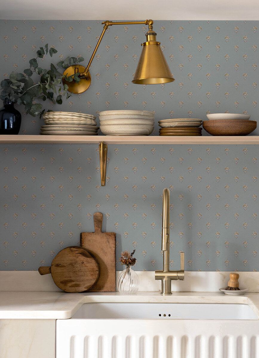Chesapeake Printworks Surdiva Wallpaper Sample - Denim