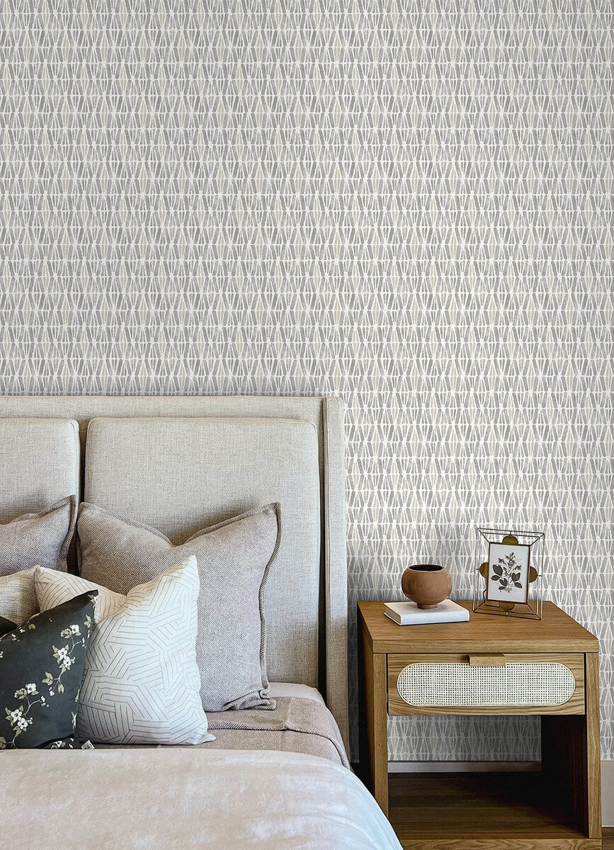 Chesapeake Printworks Nabi Geometric Wallpaper Sample - Charcoal