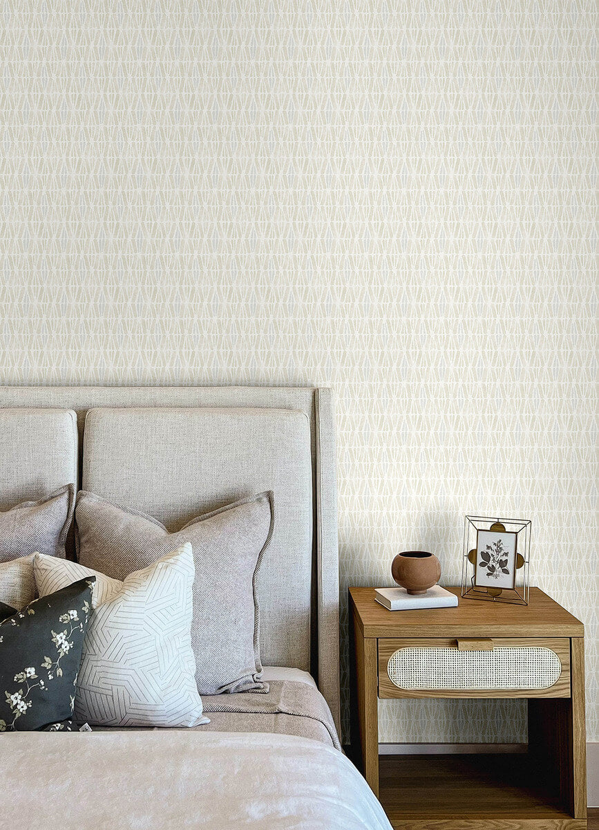 Chesapeake Printworks Nabi Geometric Wallpaper Sample - Beige