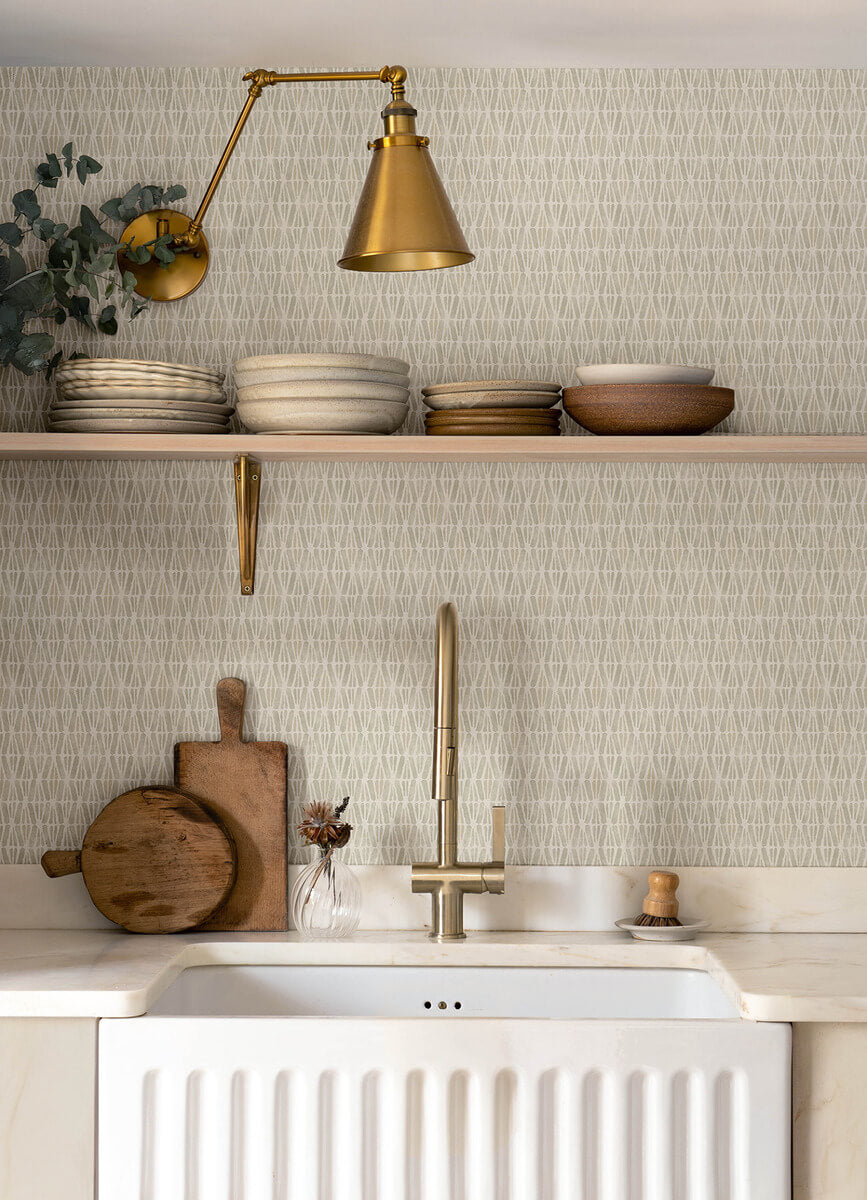Chesapeake Printworks Nabi Geometric Wallpaper Sample - Neutral