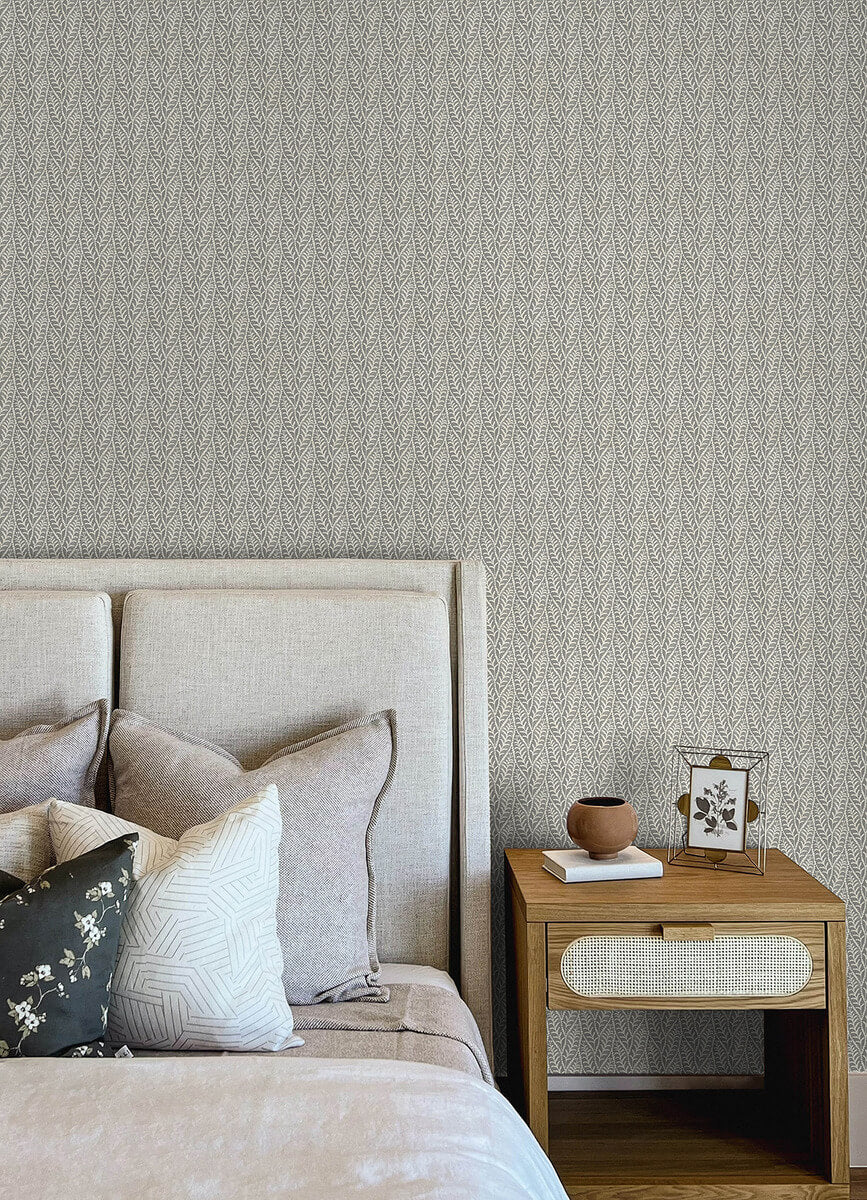 Chesapeake Printworks Coleus Leaves Wallpaper Sample - Charcoal