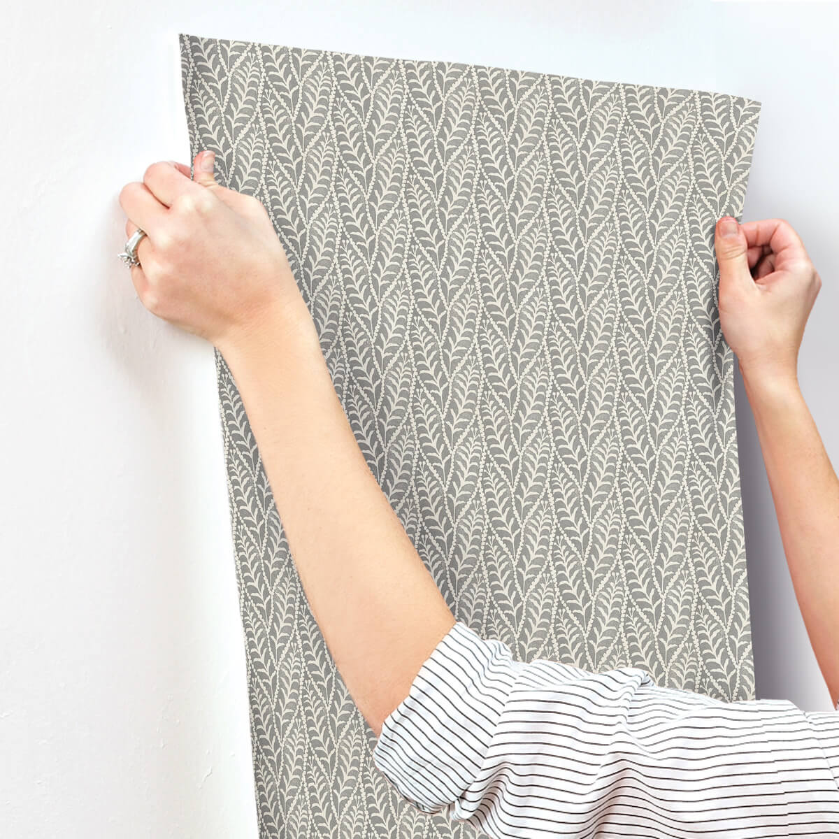 Chesapeake Printworks Coleus Leaves Wallpaper Sample - Charcoal