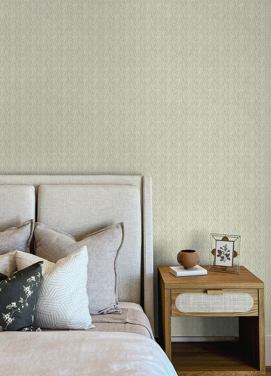 Chesapeake Printworks Coleus Leaves Wallpaper Sample - Sage