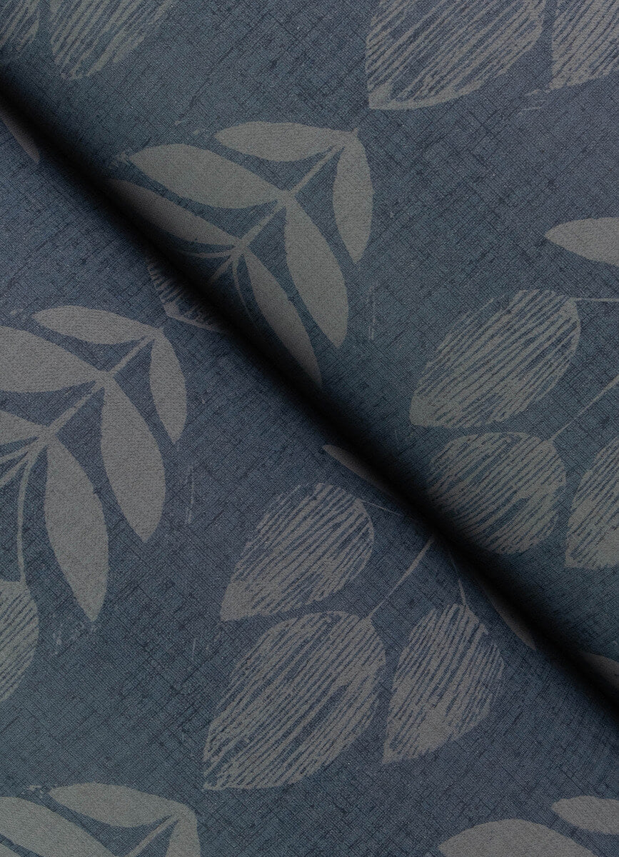 Chesapeake Printworks Garland Tulip Wallpaper - Denim