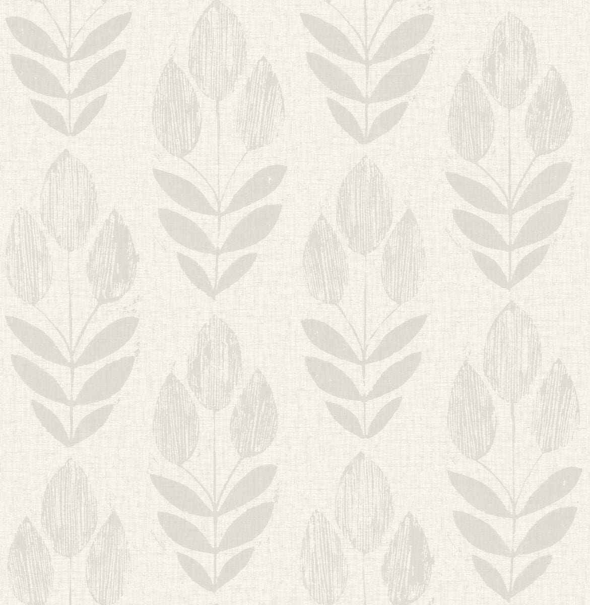 Chesapeake Printworks Garland Tulip Wallpaper Sample - Light Gray