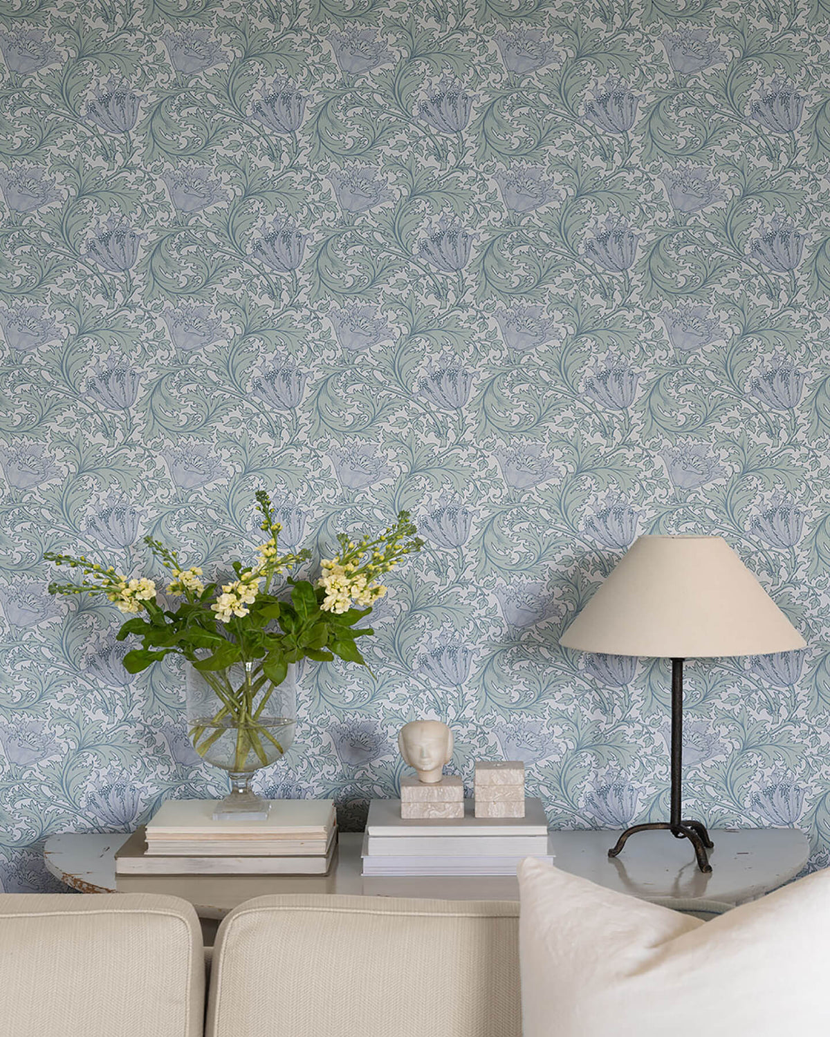 A-Street Prints Hidden Treasures Anemone Wallpaper - Blue