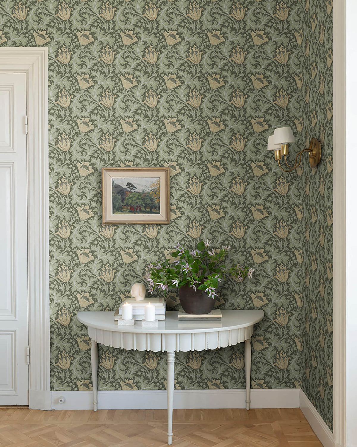 A-Street Prints Hidden Treasures Anemone Wallpaper - Moss