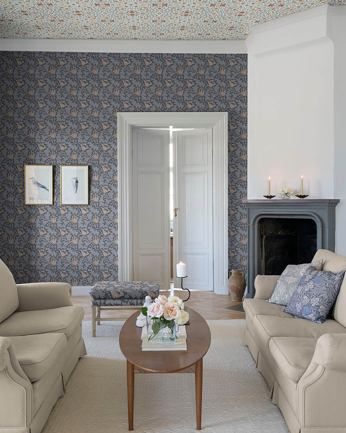 A Street Prints Hidden Treasures Anemone Wallpaper Sample - Dark Blue