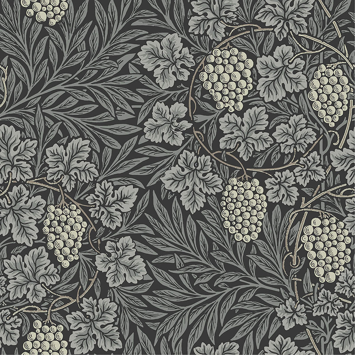 A-Street Prints Hidden Treasures Vine Wallpaper - Denim
