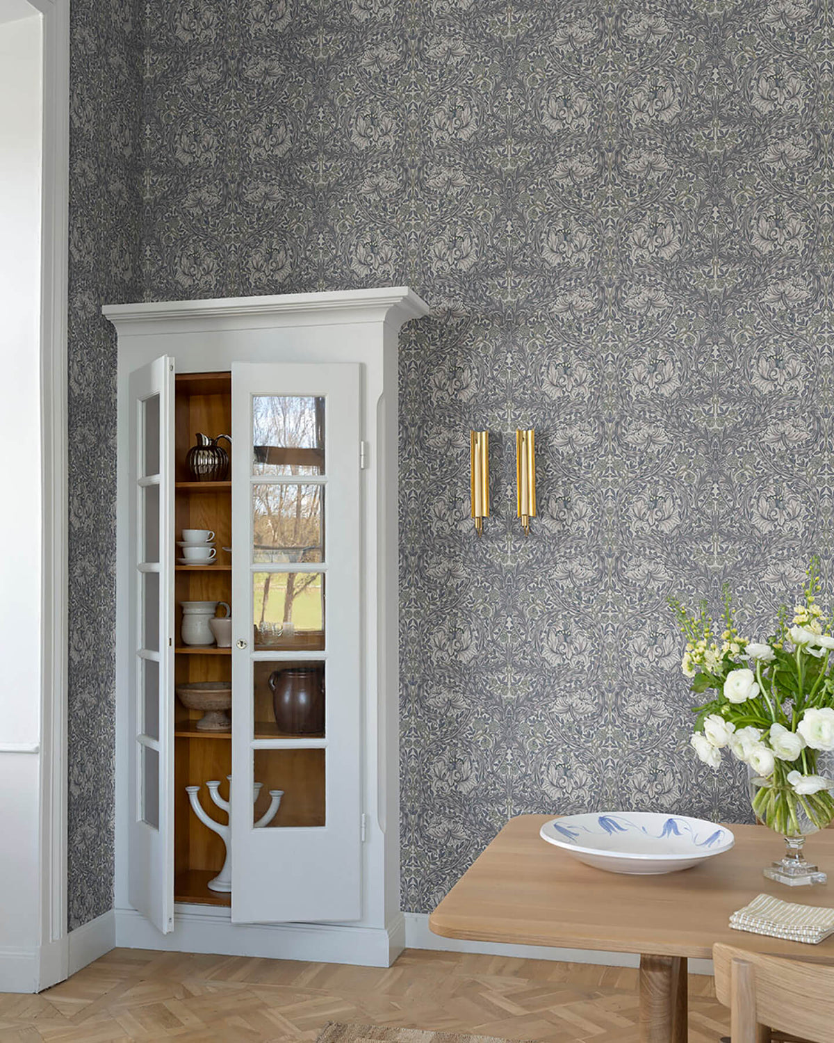 A Street Prints Hidden Treasures African Marigold Wallpaper Sample - Grey