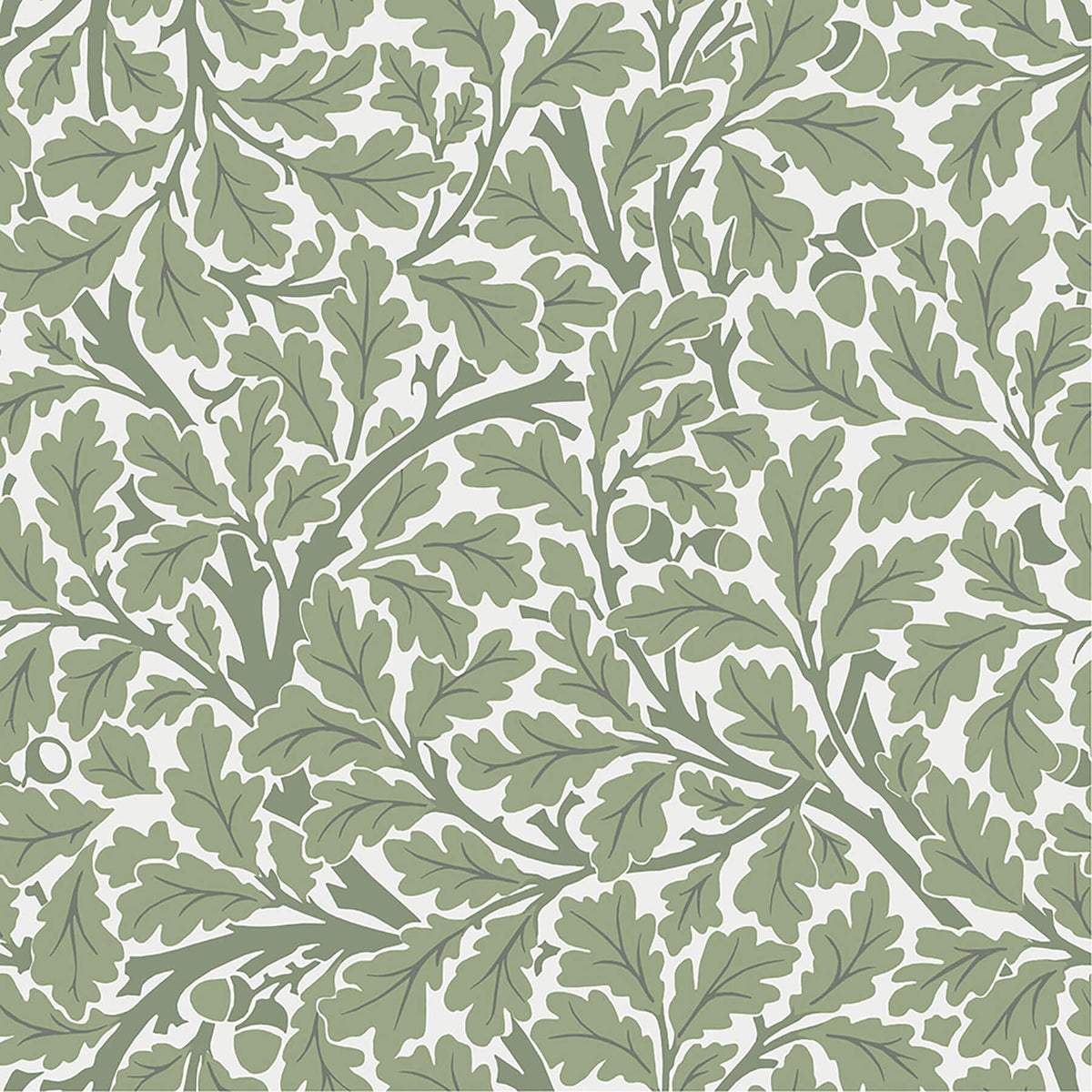 A Street Prints Hidden Treasures Oak Tree Wallpaper Sample - Green