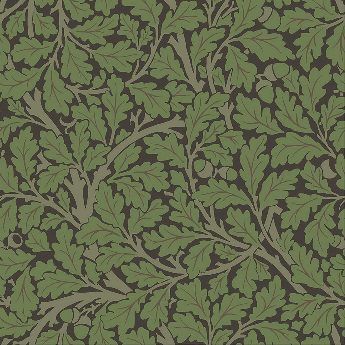 A-Street Prints Hidden Treasures Oak Tree Wallpaper - Black