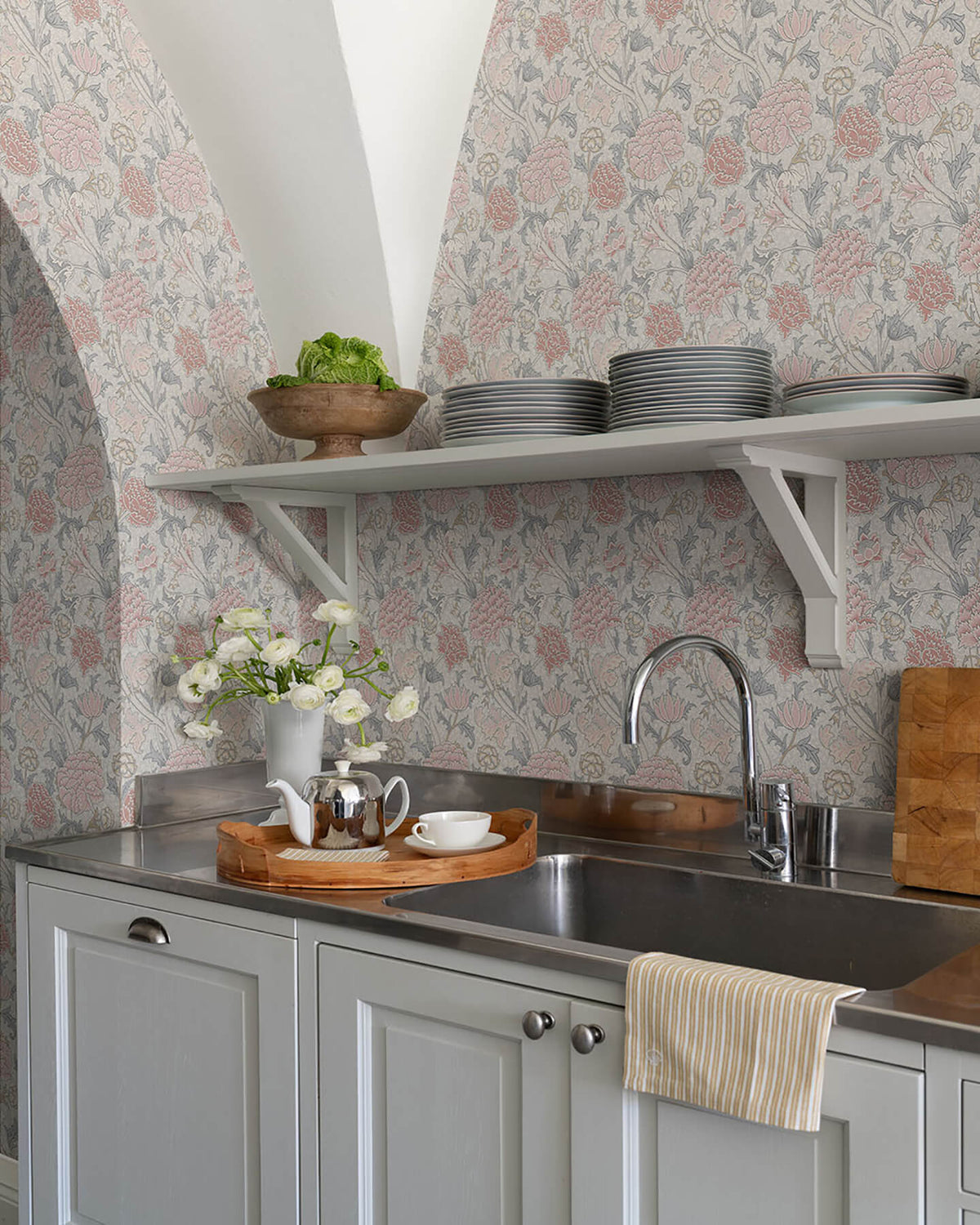 A-Street Prints Hidden Treasures Cray Wallpaper - Pink