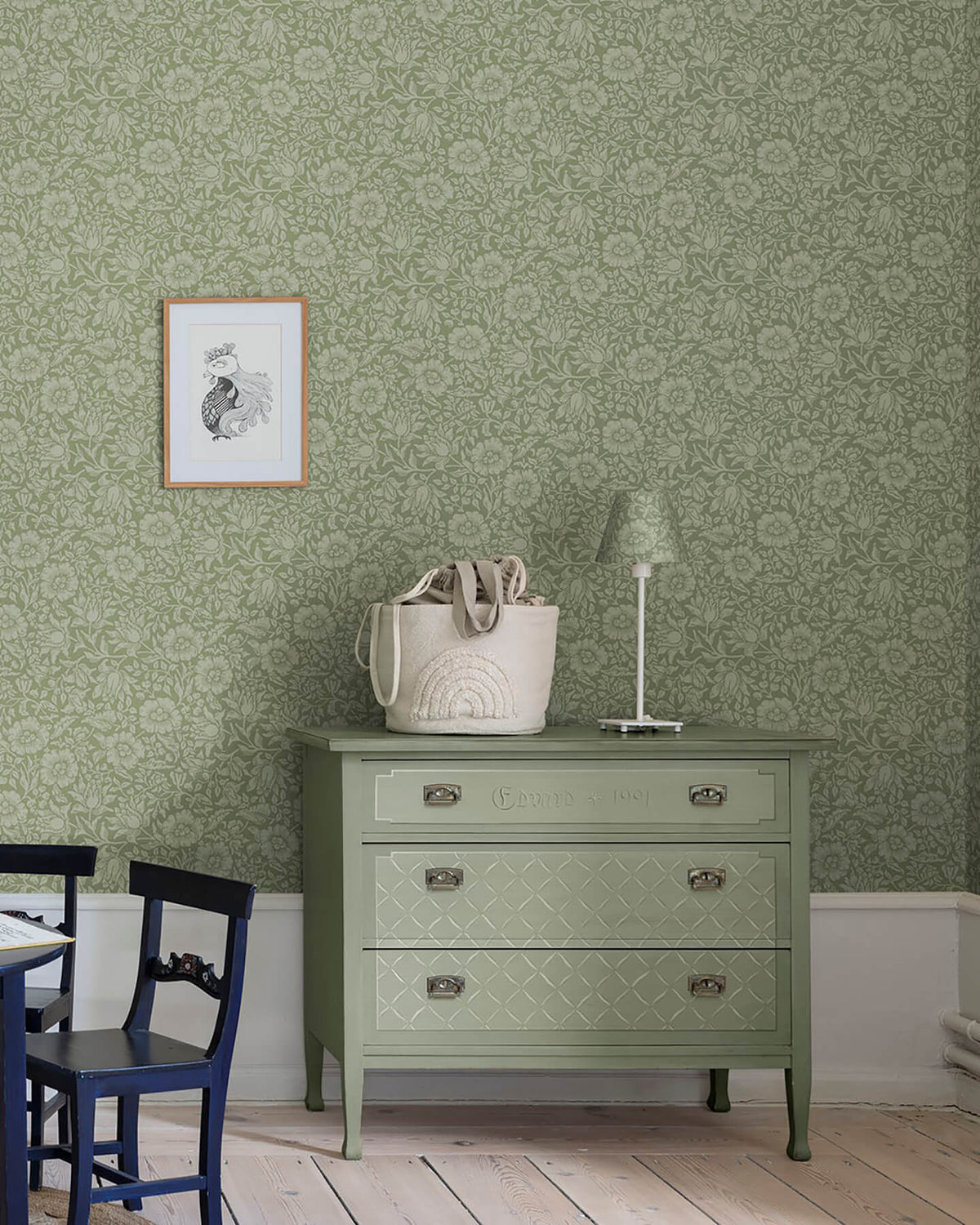 A-Street Prints Hidden Treasures Mallow Wallpaper - Green
