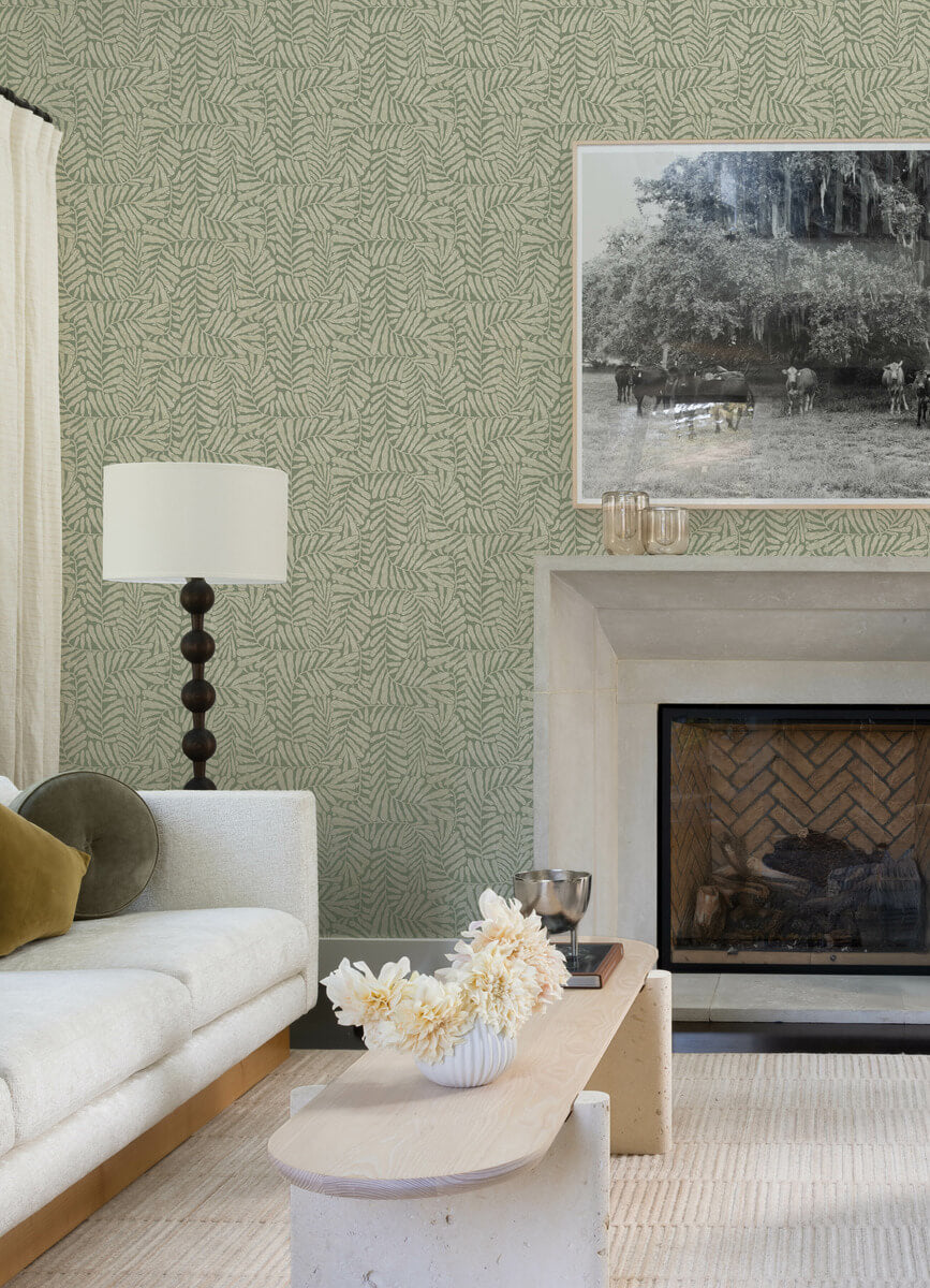 Drew & Jonathan Home Gabriel Fern Wallpaper Sample - Moss