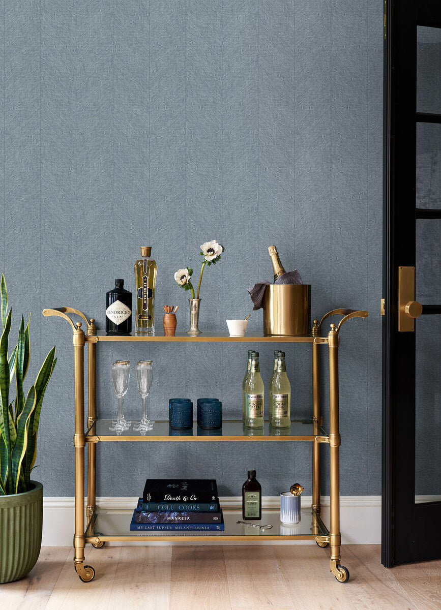 Drew & Jonathan Home Kallam Wallpaper Sample - Light Blue