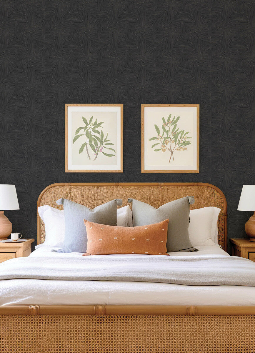 Drew & Jonathan Home Reid Wallpaper Sample - Black
