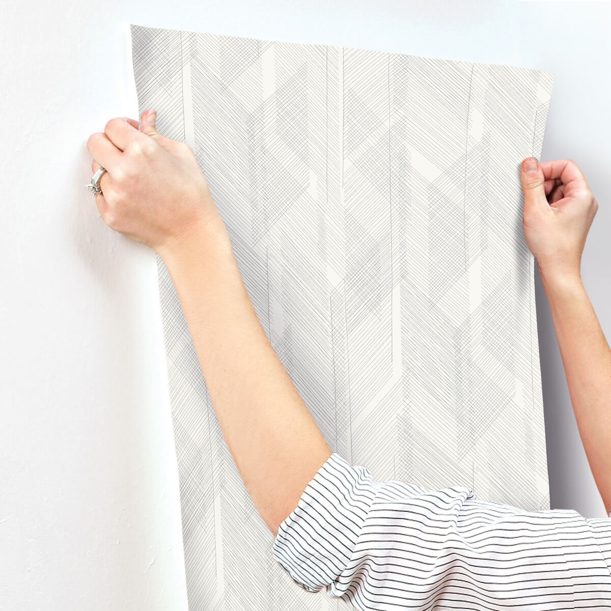 Drew & Jonathan Home Bryant Wallpaper Sample - Silver