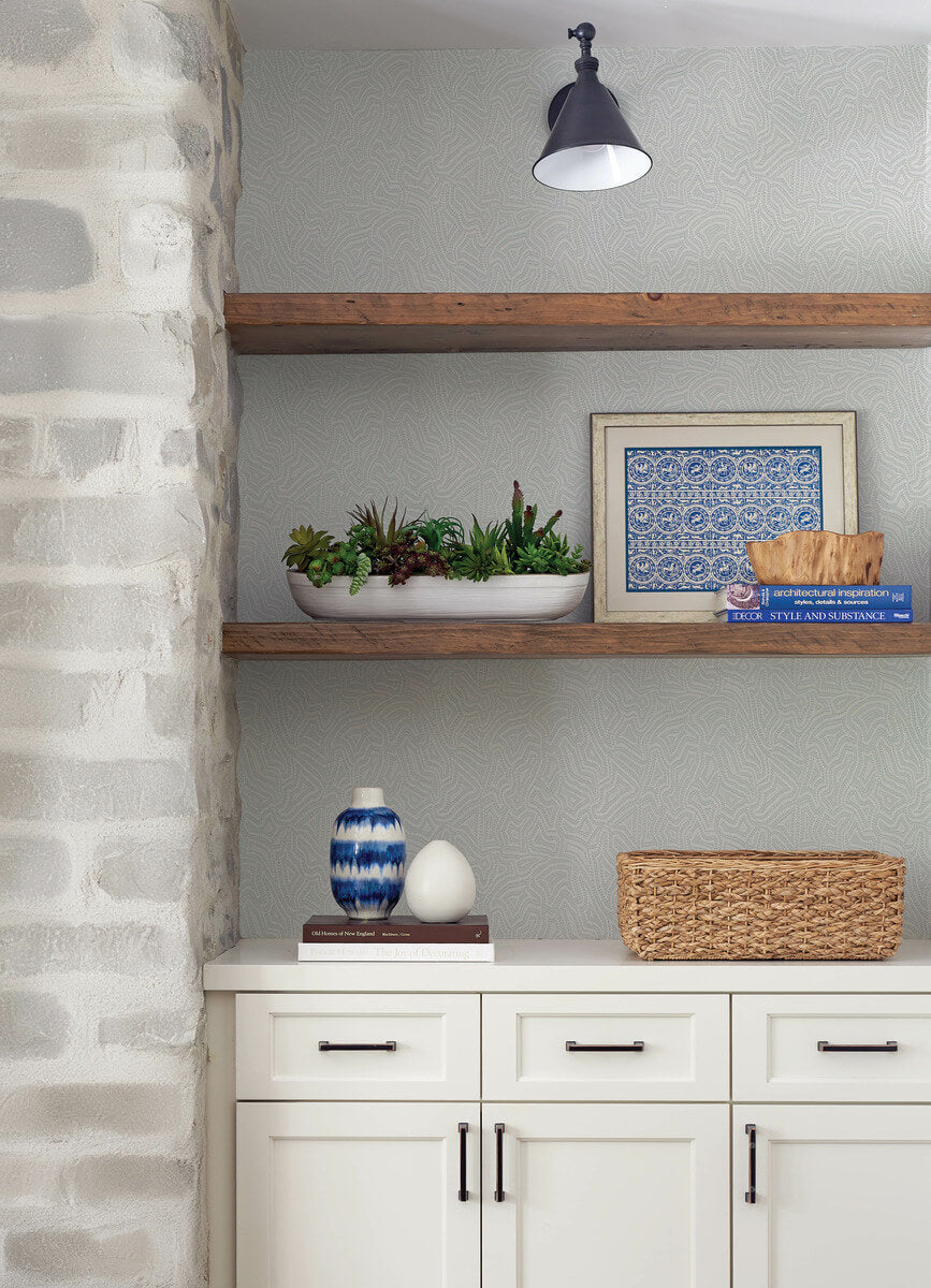 Drew & Jonathan Home Hollenback Wallpaper Sample - Pearl