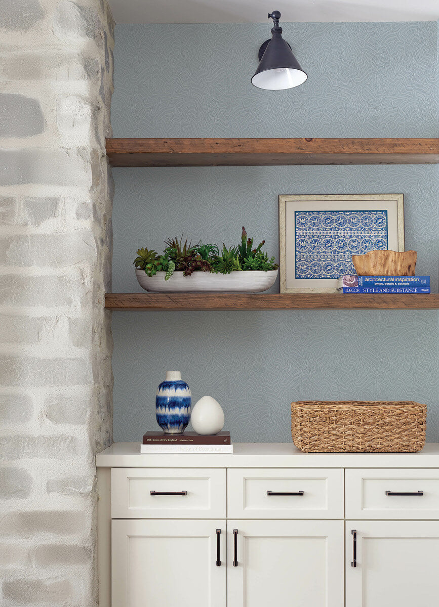 Drew & Jonathan Home Hollenback Wallpaper Sample - Light Blue