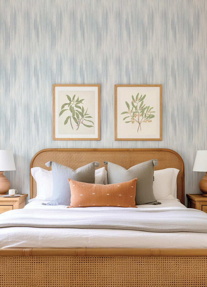 Drew & Jonathan Home Elysian Ikat Wallpaper Sample - Sky Blue