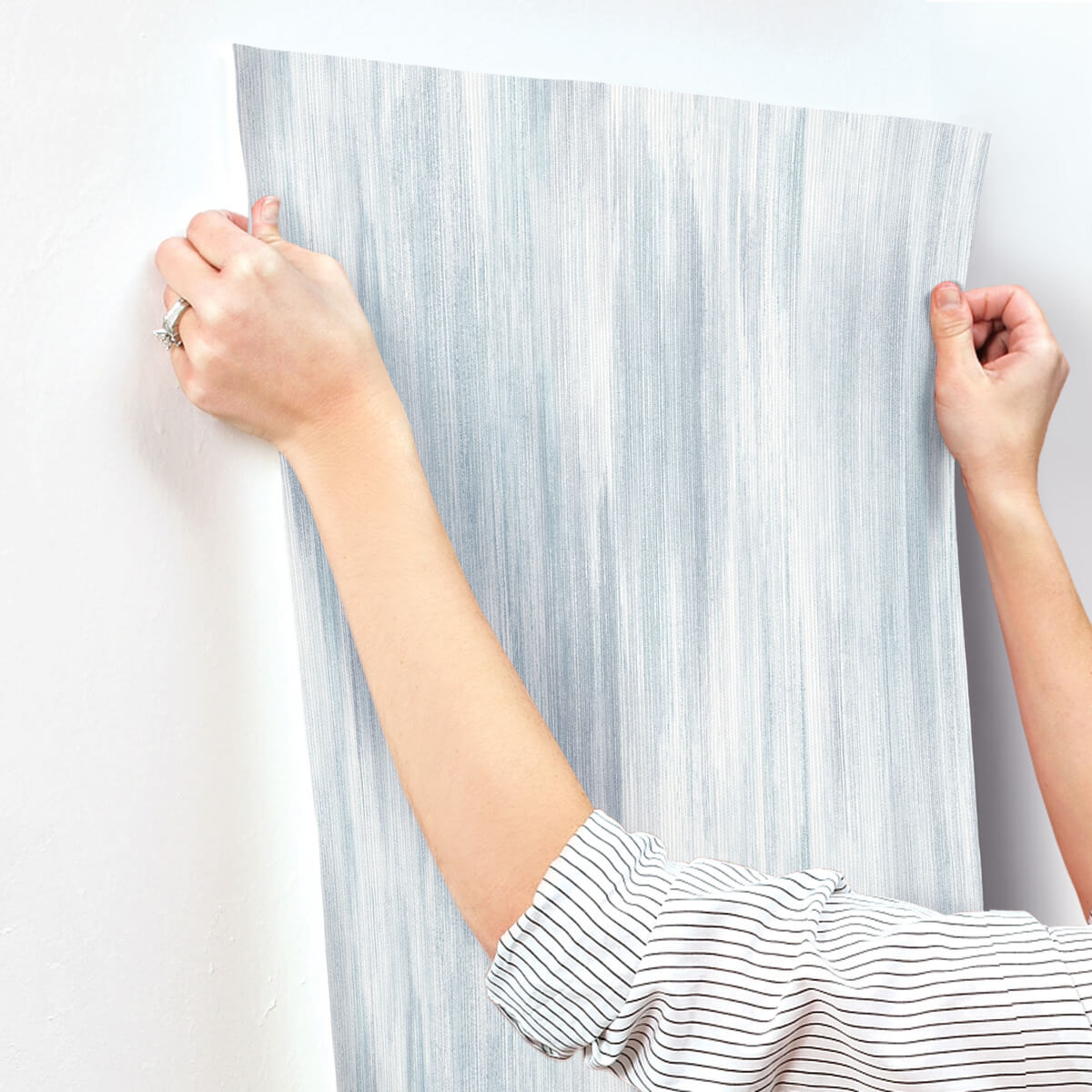 Drew & Jonathan Home Elysian Ikat Wallpaper Sample - Sky Blue