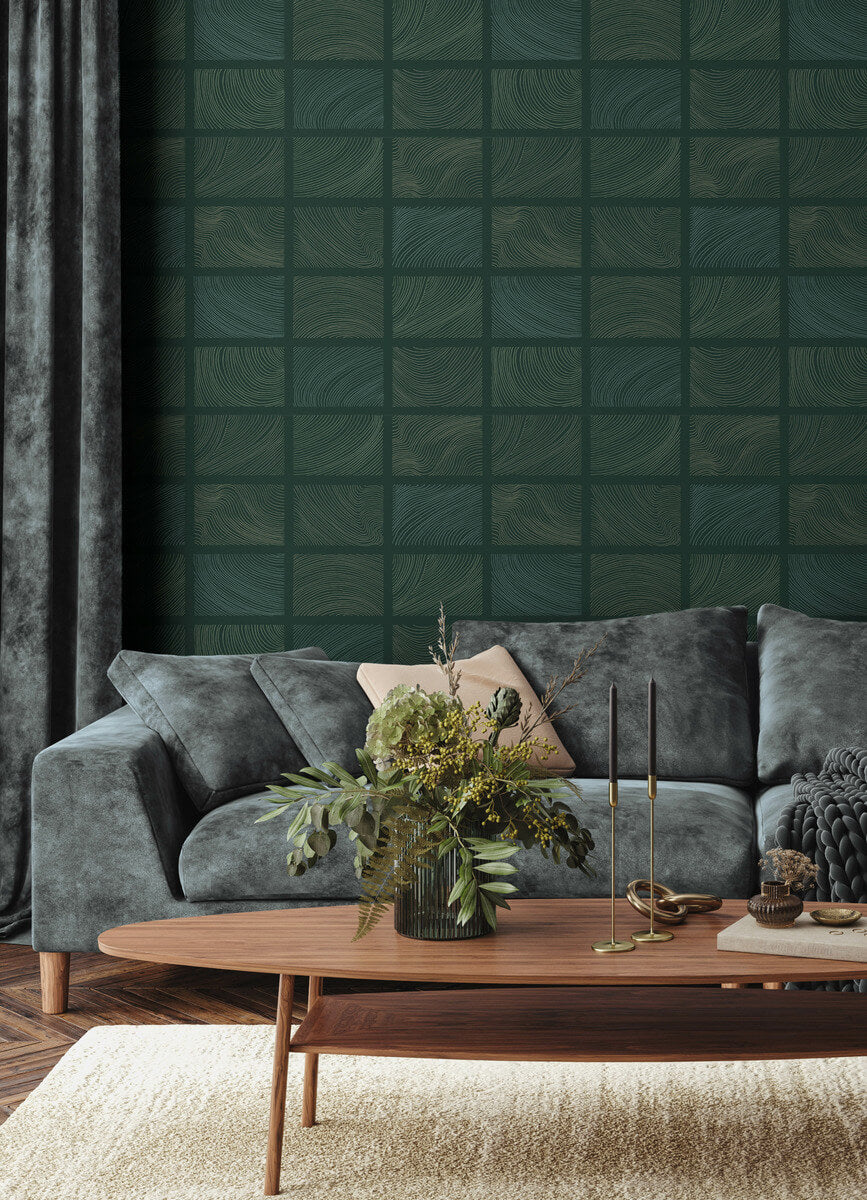 Drew & Jonathan Home Bronson Wallpaper Sample - Evergreen